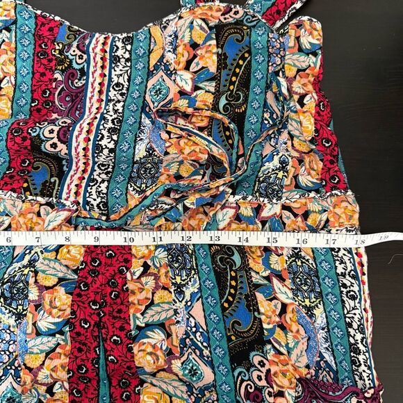 Anthropologie Calais Jumpsuit Romper Sz S Sleeveless Wide Leg Colorful Boho Fest - Picture 14 of 16